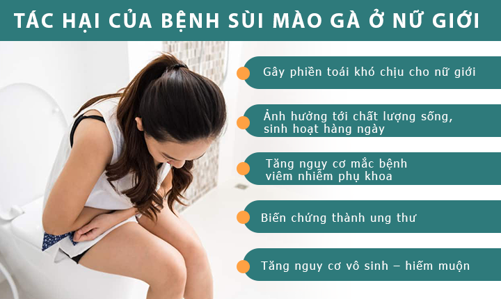 BỆNH SÙI MÀO GÀ Ở NỮ GIỚI CÓ NGUY HIỂM KHÔNG?