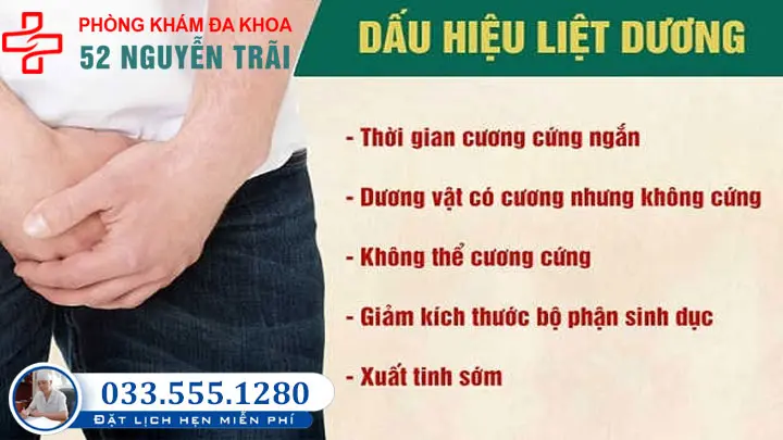 Dấu hiệu bị liệt dương