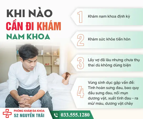 Thời điểm cần đi khám nam khoa