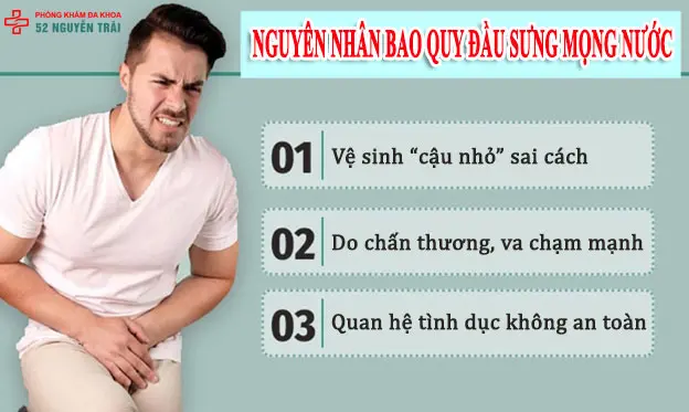 3 nguyên nhân khiến bao quy đầu bị sưng mọng nước