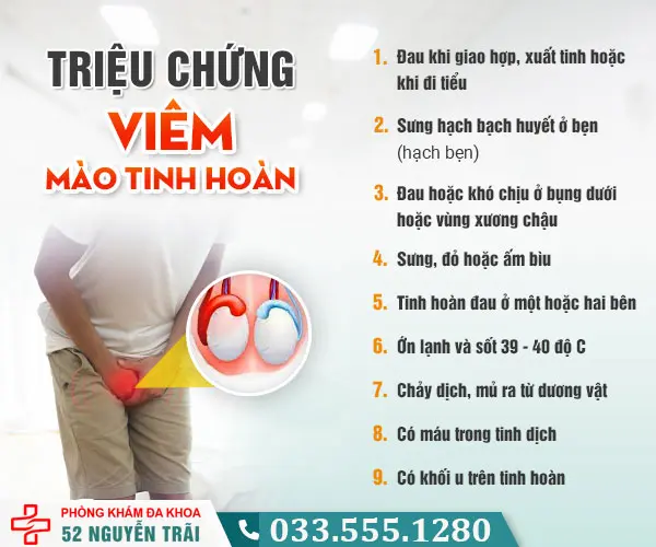 Triệu chứng viêm mào tinh hoàn