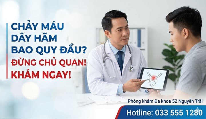 Chảy máu dây hãm bao quy đầu là bệnh gì? Nguyên nhân, Cách sơ cứu và Phác đồ điều trị thẩm mỹ an toàn