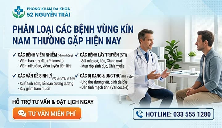 Phân Loại Các Bệnh Vùng Kín Nam Thường Gặp Hiện Nay