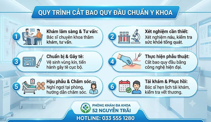 Quy Trình Cắt Bao Quy Đầu Chuẩn Y Khoa Tại Phòng Khám 52 Nguyễn Trãi