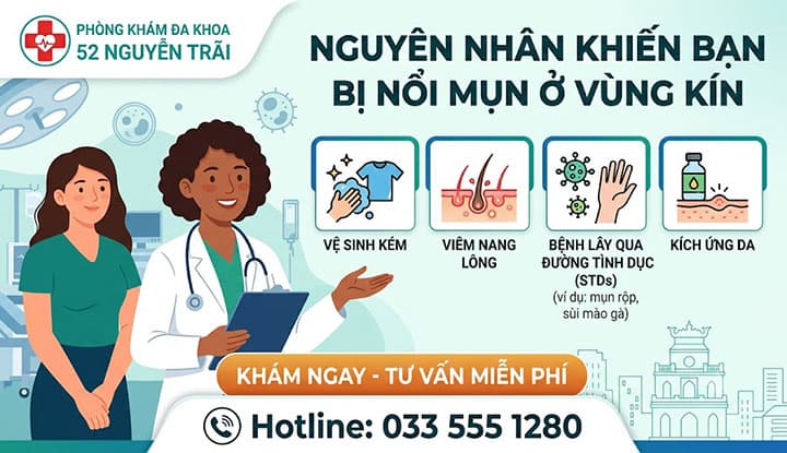 NGUYÊN NHÂN KHIẾN BẠN BỊ NỔI MỤN Ở VÙNG KÍN