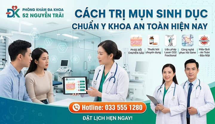 CÁCH TRỊ MỤN SINH DỤC CHUẨN Y KHOA AN TOÀN HIỆN NAY