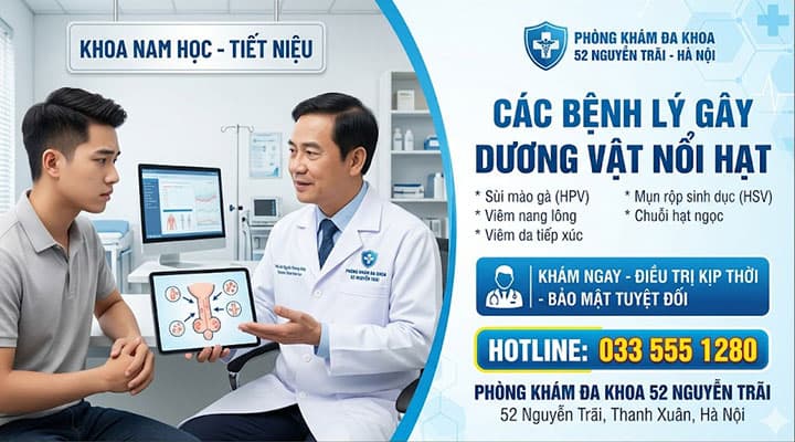 Các Nguyên Nhân Bệnh Lý Nguy Hiểm gây dương vật nổi hạt