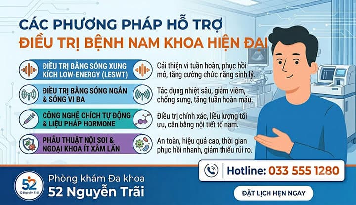 Các Phương Pháp Hỗ Trợ Điều Trị Bệnh Nam Khoa Hiện Đại Đang Áp Dụng