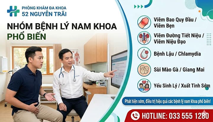 tổng hợp các nhóm bệnh lý nam khoa phổ biến