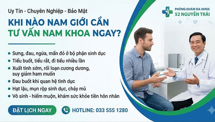 Khi nào nam giới tại Hà Nội cần tư vấn nam khoa ngay?