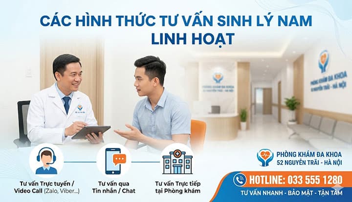 Các hình thức tư vấn sinh lý nam linh hoạt tại Phòng khám Đa khoa 52 Nguyễn Trãi