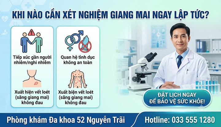 Khi nào bạn cần thực hiện xét nghiệm giang mai ngay lập tức?